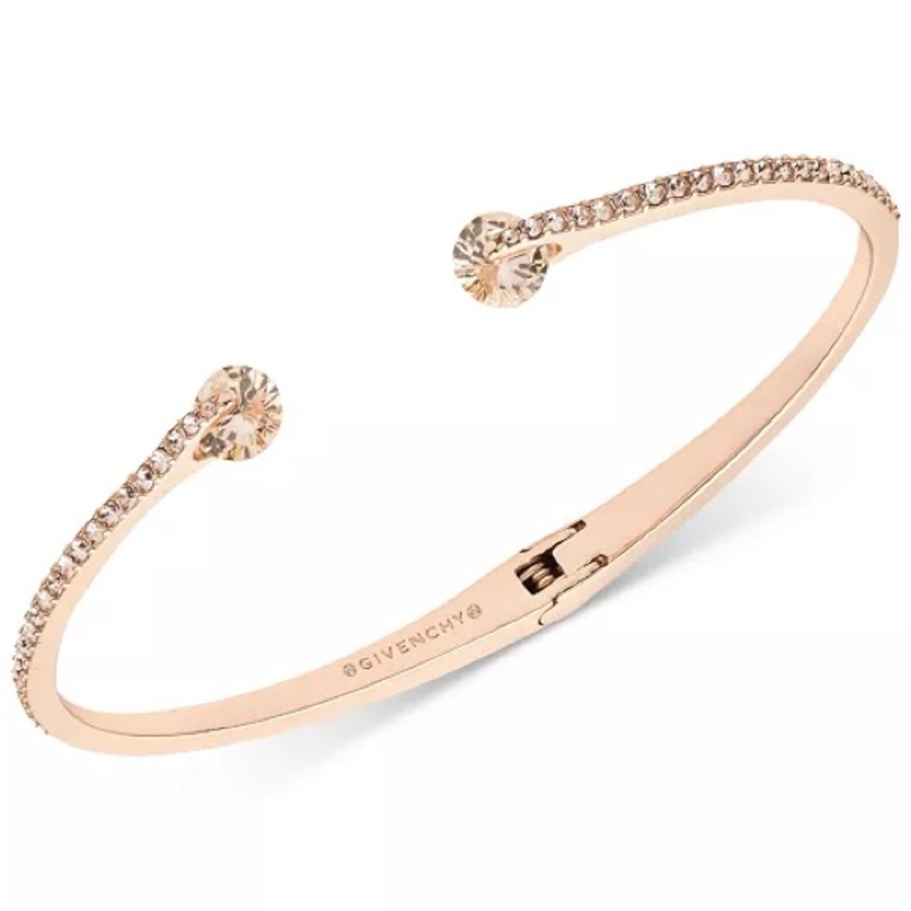 Givenchy Crystal & Pavé Hinged Bangle Bracelet
color Pink